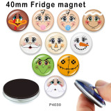 10pcs/lot  Christmas  glass picture printing products of various sizes  Fridge magnet cabochon