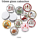 10pcs/lot  Christmas  glass picture printing products of various sizes  Fridge magnet cabochon