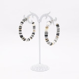 C-shaped trendy women's earrings mixed color soft pottery simple and elegant fashion female earrings