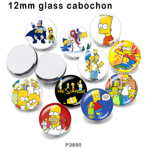 10pcs/lot  Cartoon  glass picture printing products of various sizes  Fridge magnet cabochon