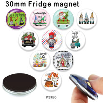 10pcs/lot  Christmas  glass picture printing products of various sizes  Fridge magnet cabochon