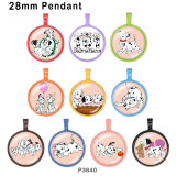 10pcs/lot  Cartoon  Dog  glass picture printing products of various sizes  Fridge magnet cabochon