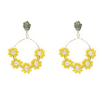 Colorful trendy ladies earrings Bohemia style rice beads handmade earrings gold-plated alloy earrings