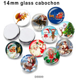 10pcs/lot  Christmas  Deer  glass picture printing products of various sizes  Fridge magnet cabochon