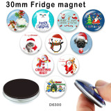 10pcs/lot  Christmas  glass picture printing products of various sizes  Fridge magnet cabochon