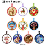 10pcs/lot  Christmas  Deer  glass picture printing products of various sizes  Fridge magnet cabochon