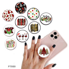 Christmas The mobile phone holder Painted phone sockets with a black or white print pattern base