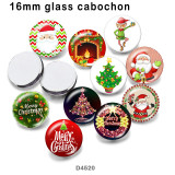 10pcs/lot  Santa Claus glass picture printing products of various sizes  Fridge magnet cabochon