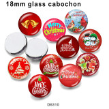 10pcs/lot  Christmas  glass picture printing products of various sizes  Fridge magnet cabochon