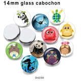 10pcs/lot  sea turtle Owl  glass picture printing products of various sizes  Fridge magnet cabochon