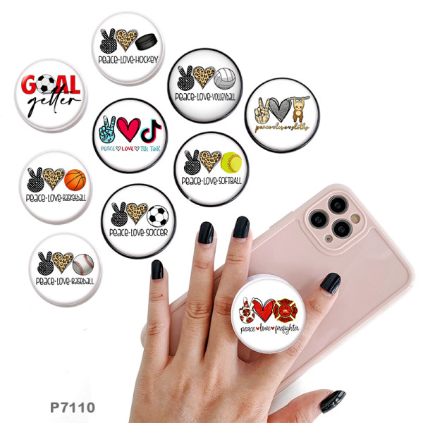 Love sports The mobile phone holder Painted phone sockets with a black or white print pattern base