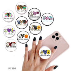 Love The mobile phone holder Painted phone sockets with a black or white print pattern base