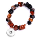 Unshaped agate bracelet random mixed color red and black dreamy agate elastic bracelet fit 20mm snaps chunks