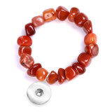 Unshaped agate bracelet random mixed color red and black dreamy agate elastic bracelet fit 20mm snaps chunks
