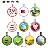 10pcs/lot  I love golf   glass picture printing products of various sizes  Fridge magnet cabochon