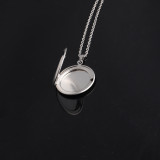 2.8*2.8CM Stainless steel  Phase box Round heart pendant without chain