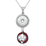 Halloween Cartoon girls Necklace With accessories silver  fit 20MM chunks 50CM chain  snaps jewelry  necklace for girls