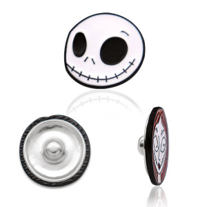 20MM Halloween Cartoon girls design metal silver plated snap charms Multicolor