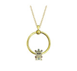 New stainless steel circle necklace set chain 45CM Gold-plated