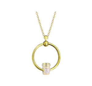 New stainless steel circle necklace set chain 45CM Gold-plated