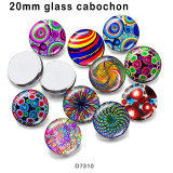 10pcs/lot  color  Pattern glass picture printing products of various sizes  Fridge magnet cabochon