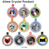 10pcs/lot Cat Flower princess  glass picture printing products of various sizes  Fridge magnet cabochon