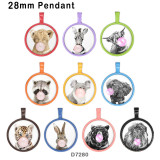 10pcs/lot rabbit Elephant zebra glass picture printing products of various sizes  Fridge magnet cabochon