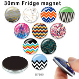 10pcs/lot  color  Pattern glass picture printing products of various sizes  Fridge magnet cabochon