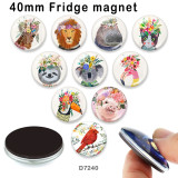 10pcs/lot  lion Cat  bird  Flower  glass picture printing products of various sizes  Fridge magnet cabochon