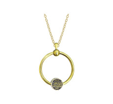 New stainless steel circle necklace set chain 45CM Gold-plated