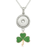Clover Necklace With accessories silver  fit 20MM chunks 50CM chain  snaps jewelry  necklace for women