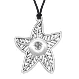 Starfish leopard necklace  chain adjustable  fit 20MM chunks snaps jewelry necklace for women