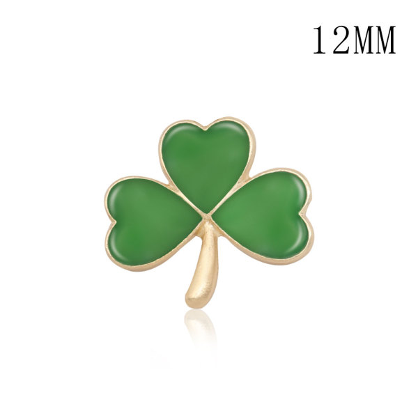 12MM Clover design metal silver plated snap charms