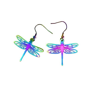 Colorful Peacock Earrings Symphony of Life Tree Cross Cat