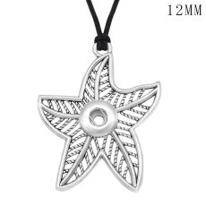 Starfish necklace  chain adjustable  fit 12MM chunks snaps jewelry  necklace for women