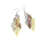 Leaf earrings, colorful nine-piece earrings, copper accessories, jewellery