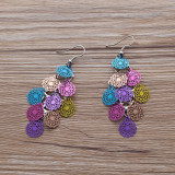 Wreath small circle earrings colorful nine-piece copper earrings