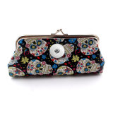 Skull Snaps coin purse Storage bag Clutch bag fit 18mm snap button jewelry