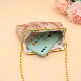 6 inches Square Sequins Diagonal coin purse Snaps coin purse Storage bag fit 18mm snap button jewelry