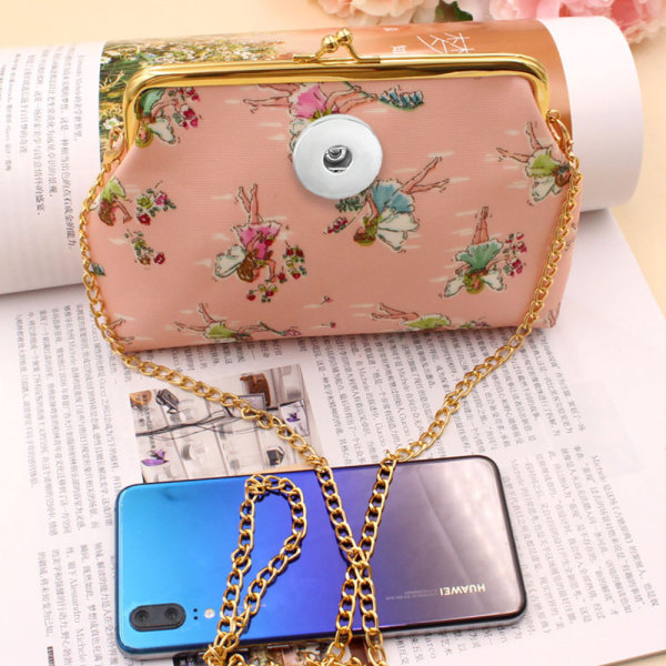 Diagonal coin purse Snaps coin purse Storage bag fit 18mm snap button jewelry