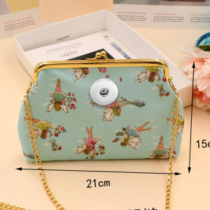 Diagonal coin purse Snaps coin purse Storage bag fit 18mm snap button jewelry