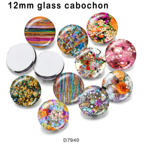 10pcs/lot  color  pattern  glass picture printing products of various sizes  Fridge magnet cabochon