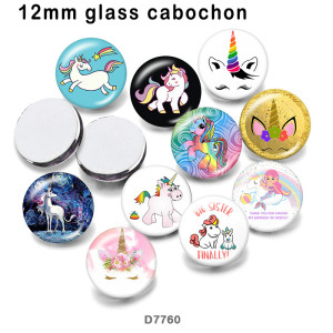 10pcs/lot  Unicorn  glass picture printing products of various sizes  Fridge magnet cabochon