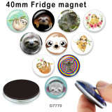 10pcs/lot  sloth glass picture printing products of various sizes  Fridge magnet cabochon
