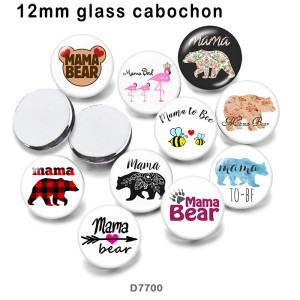 10pcs/lot Bear Mama  glass picture printing products of various sizes  Fridge magnet cabochon