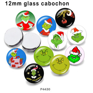 10pcs/lot  Christmas  glass picture printing products of various sizes  Fridge magnet cabochon