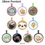 10pcs/lot  sloth glass picture printing products of various sizes  Fridge magnet cabochon