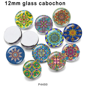 10pcs/lot  mandala  glass picture printing products of various sizes  Fridge magnet cabochon