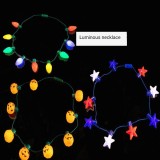 Christmas Halloween LED Light Necklace Color Big Bulb Christmas Blub Necklace Light Party Supplies
