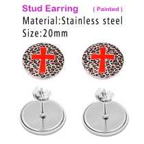 Custom designed Stainless steel painted stud earrings